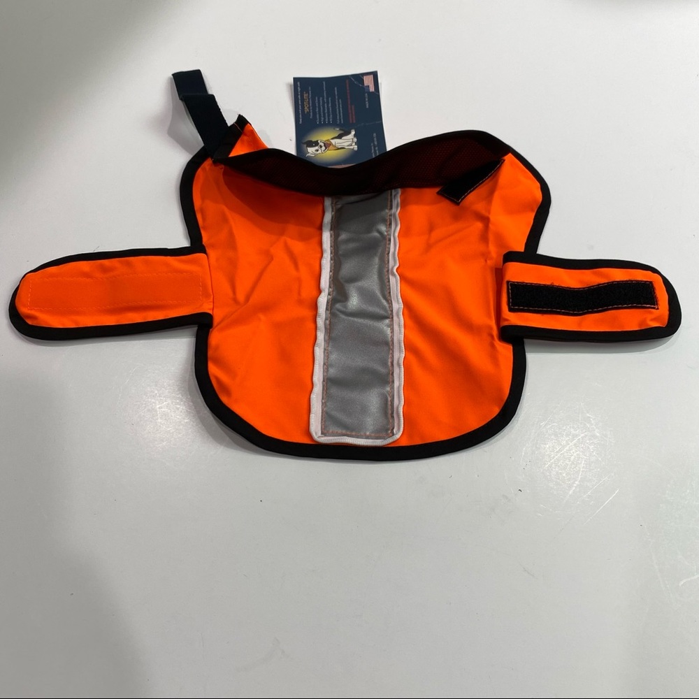Safety Jacket with lite up Sz XS for dogs orange & silver New